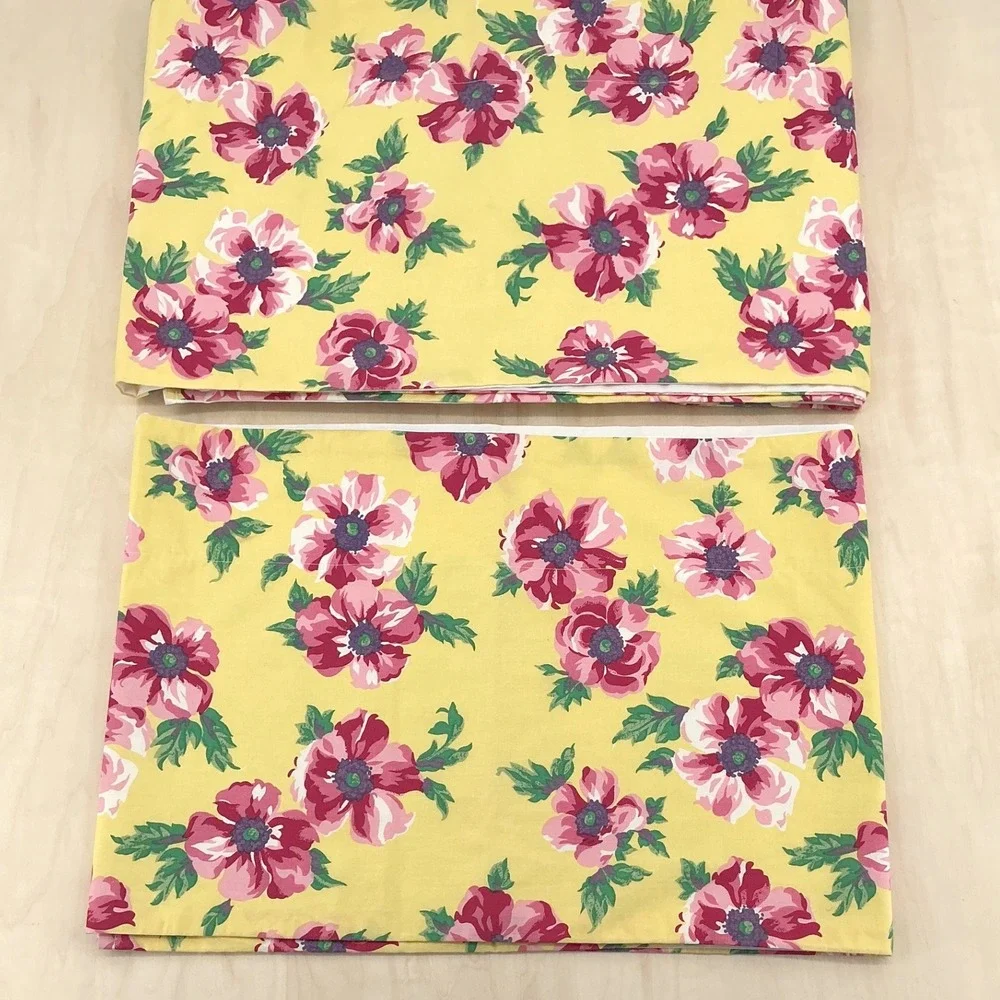Ralph Lauren Chelsea Valance Custom Set Yellow Floral Poppy 14x166 14x82 2pc